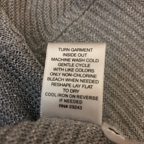 Gray Metallic Silver Short Sleeved Sweater - Picture 4 of 4